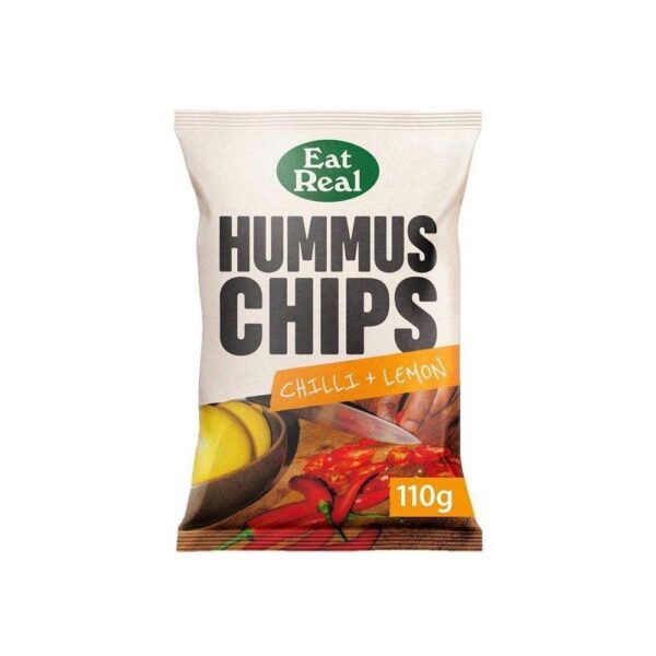 Eat Real Hummus Chips Chilli & Lemon 10x110g