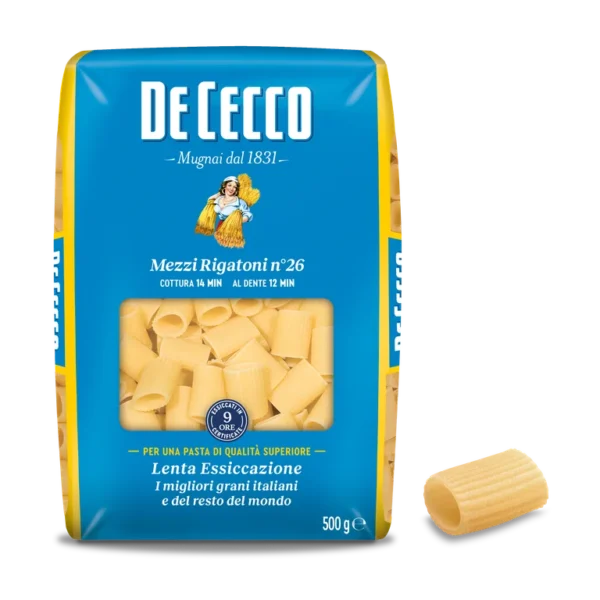 De Cecco Mezzi Rigatoni No26 24X500G