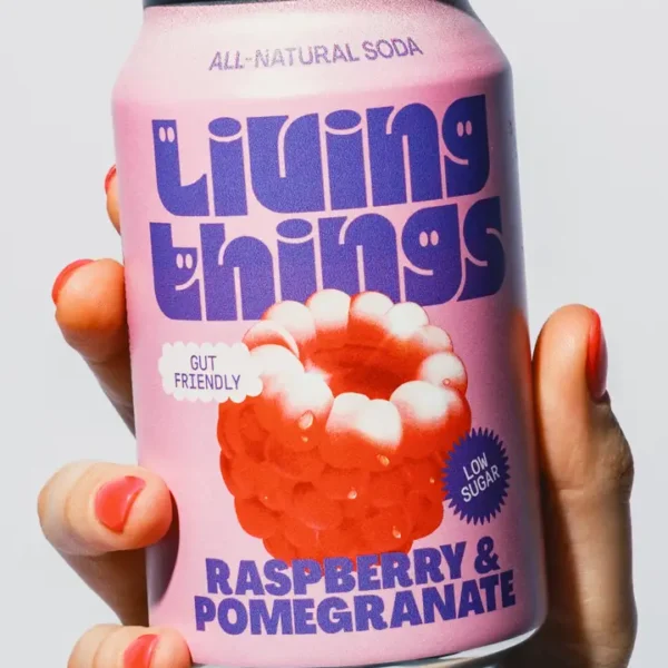 Living Things Raspberry and Pomegranate Soda 12x330ml