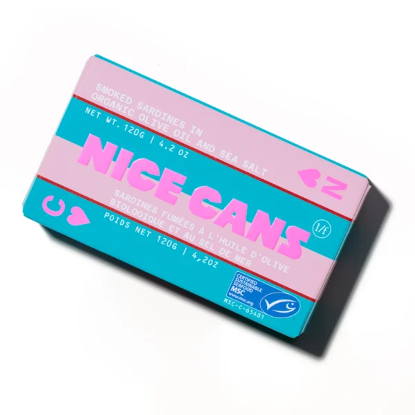NiceCans Smoked Sardines Olive Oil& Sea Salt 8x120g